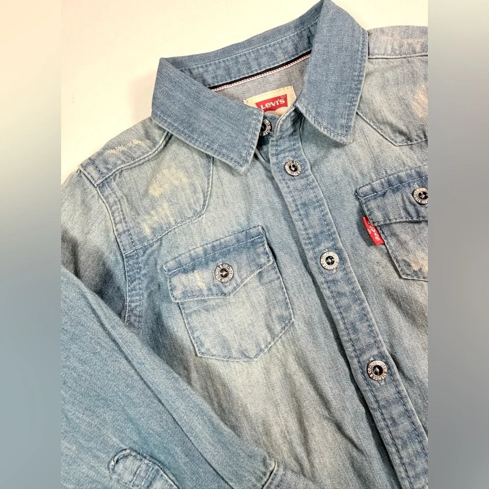 NWT‎ LEVIS Baby Western Chambray Button Down 12M Classic Americana Cowboy NEW
